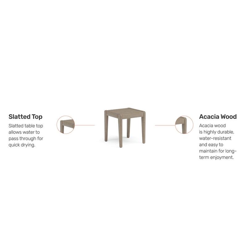 Homestyles Sustain Gray Wood Outdoor End Table - 17" x 17" x 18"