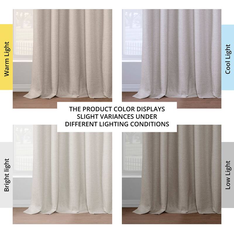 Exclusive Fabrics Boho Chic Faux Linen Blackout Curtains for Bedroom & Living Room Curtains - 2 Panel Drapes
