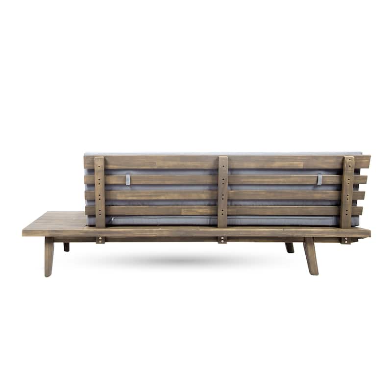 Roomfitters 2-Seater Sofa Left/Right Side with Acacia Wood Frame and Cushions