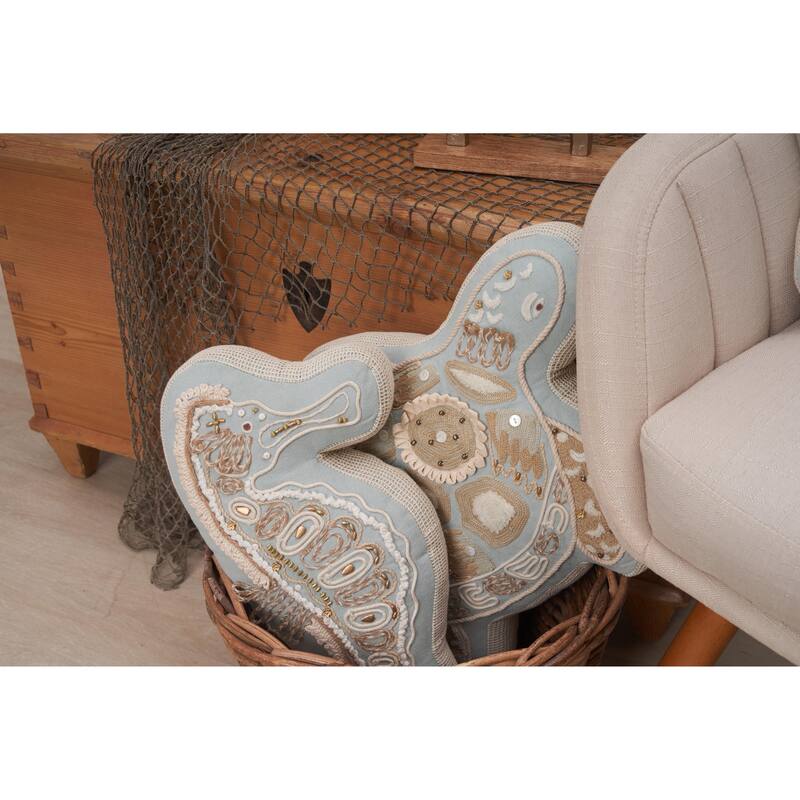 Beaded Seahorse Shaped Pillow