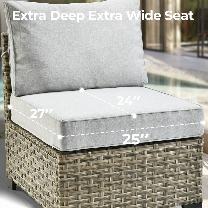 HOOOWOOO 7-piece Patio Furniture Conversation Set with Cushion