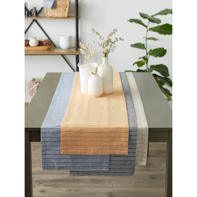 DII Pumpkin Spice Farmhouse Gingham Table Runner