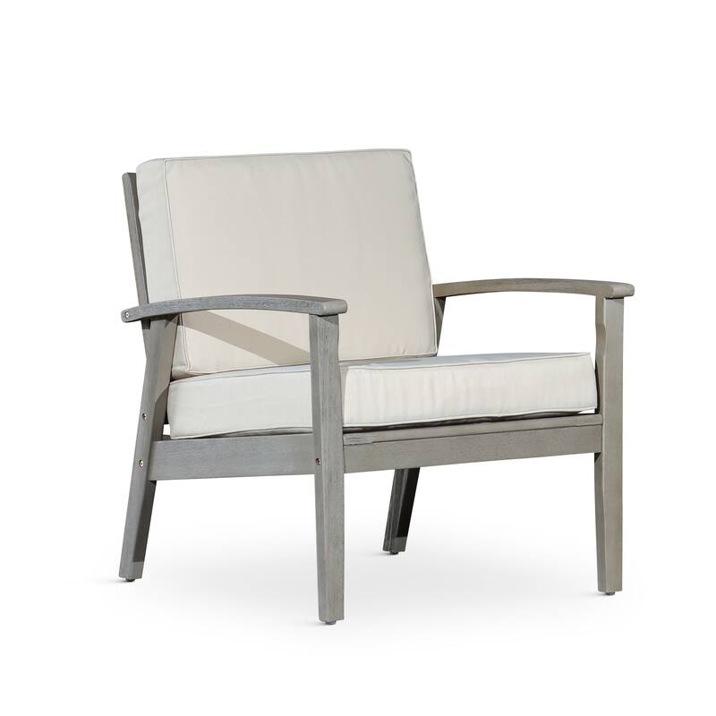 DTY Outdoor Living Longs Peak Deep Seat Eucalyptus Chair - Driftwood Gray/ Sand