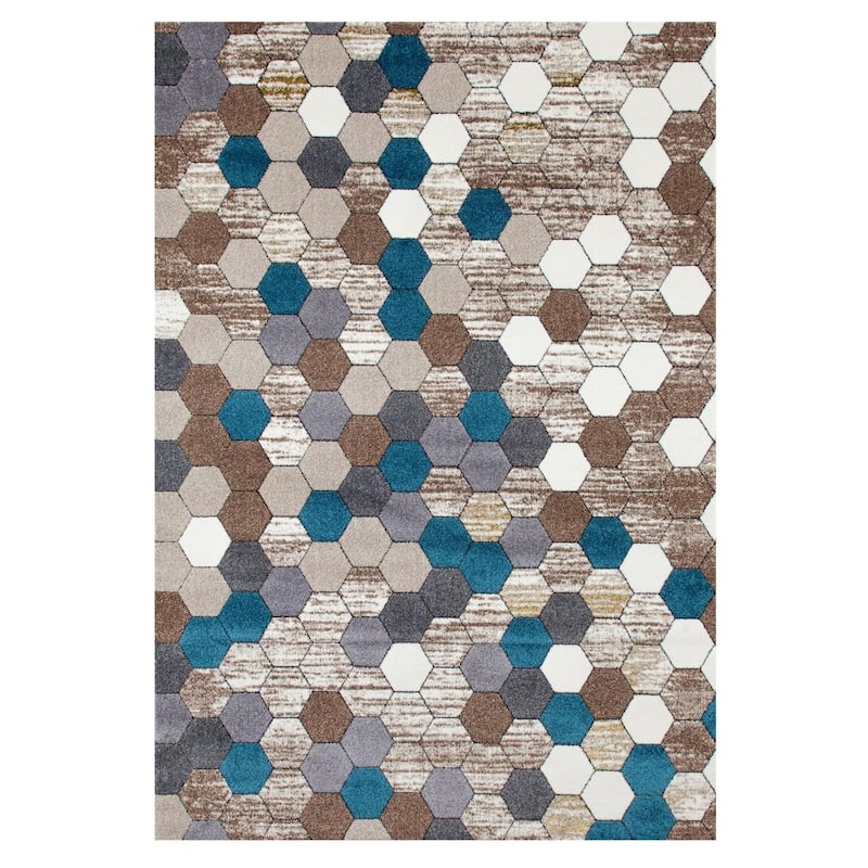 Luxe Weavers Modern Geometric Area Rug, Stain-Resistant Carpet - 5' x 7'