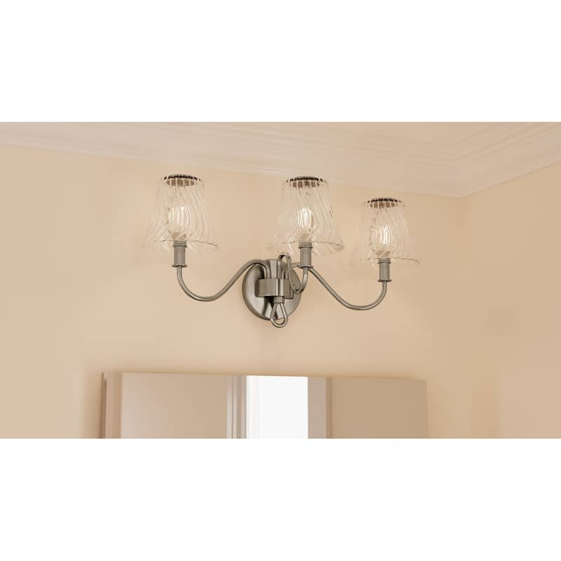 McKinney 3-Light Brushed Nickel Bath Light