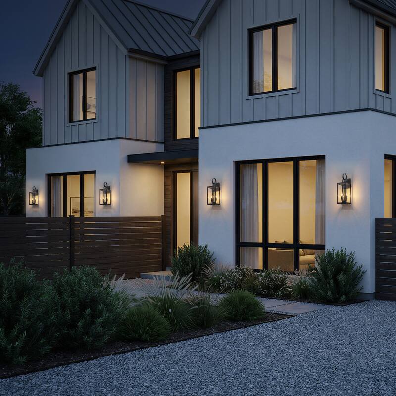 C Cattleya 1 Pack 2-Light 18.25-in Matte Black Outdoor Wall Light with Close Bottom