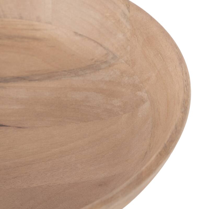 Kate and Laurel Rooks Ribbed Wood Bowl - 12x12x5