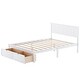 preview thumbnail 3 of 16, Wood Full Size Platform Kids Bed Frame with Under-bed Drawers, Extra Storage, Two Extra Legs for Stability, Easy Assembly, White