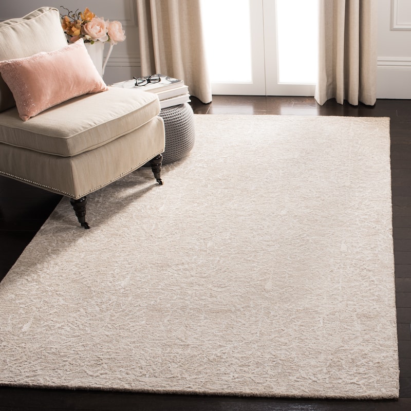 SAFAVIEH Handmade Glamour Hamideh Wool/ Viscose Rug - 6' x 9' - Beige/Ivory