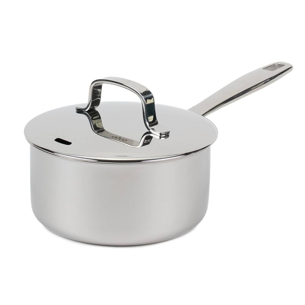 Alva Maestro Stainless Steel Saucepan with Lid 2 Qt. Pot with Pouring Spout - 6.3"
