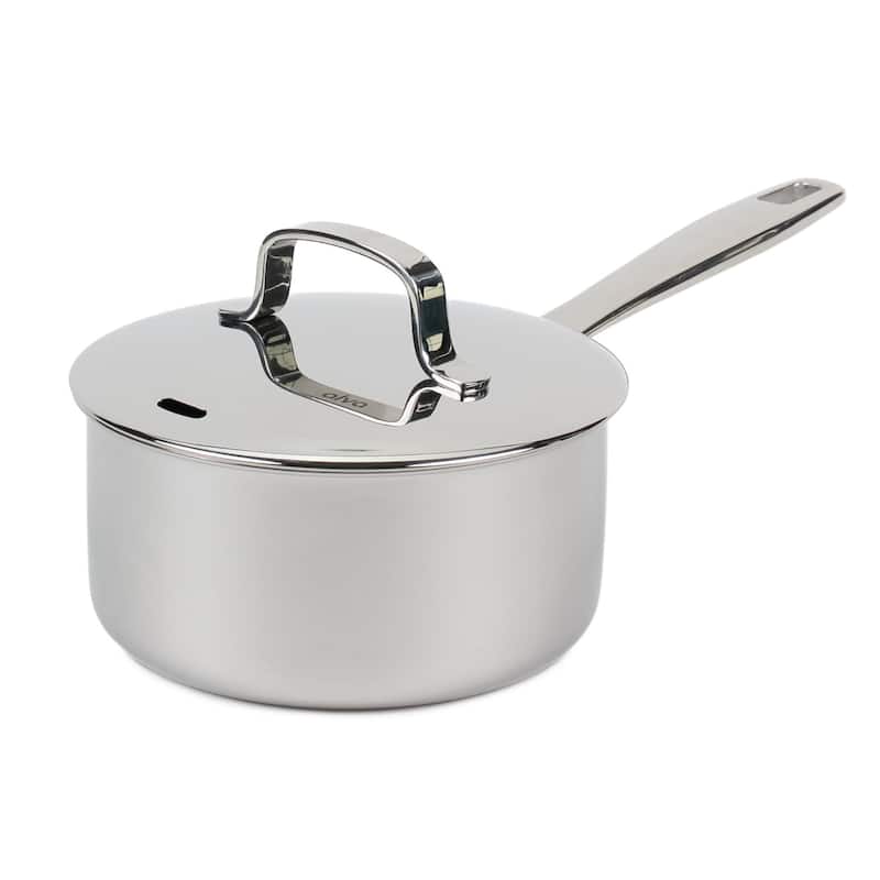 Alva Maestro Stainless Steel Saucepan with Lid 2 Qt. Pot with Pouring Spout - 6.3"