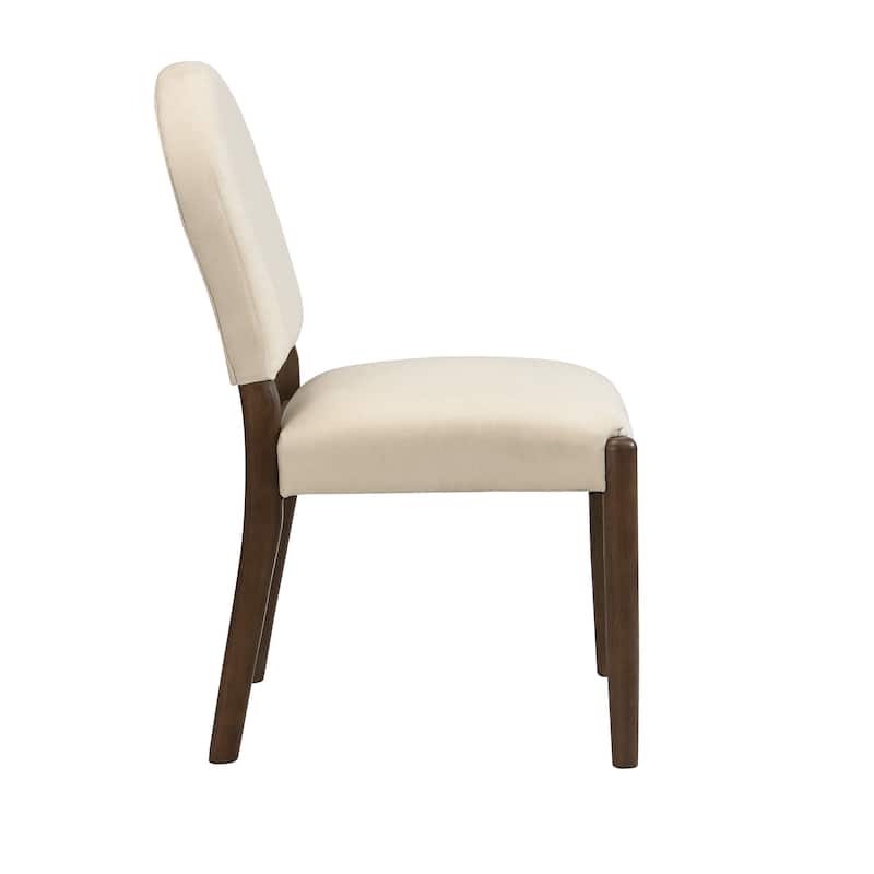 Christopher Knight Home - Mid-Century Upholstered Armless Dining Side Chairs with Rubber Wood Frame (Set of 2)