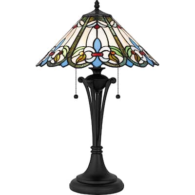 Giles 2-Light Matte Black Table Lamp
