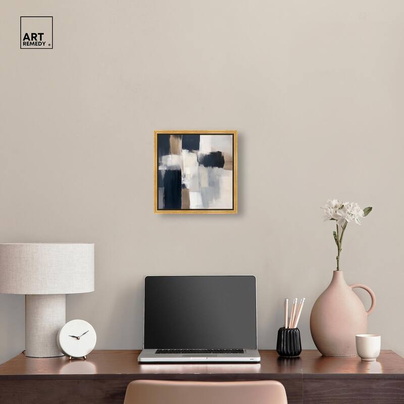 Blue and Tan Abstraction II Canvas by Art Remedy