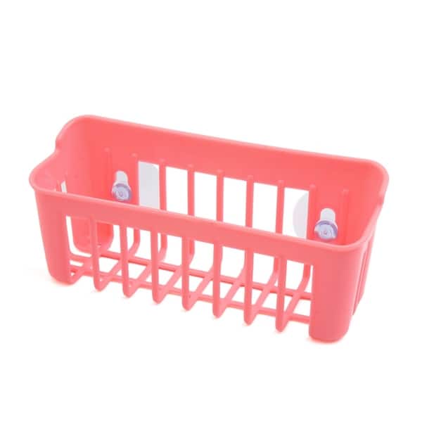 Shop Pink Plastic Bathroom Hanging Basket Storage Rack Organizer
