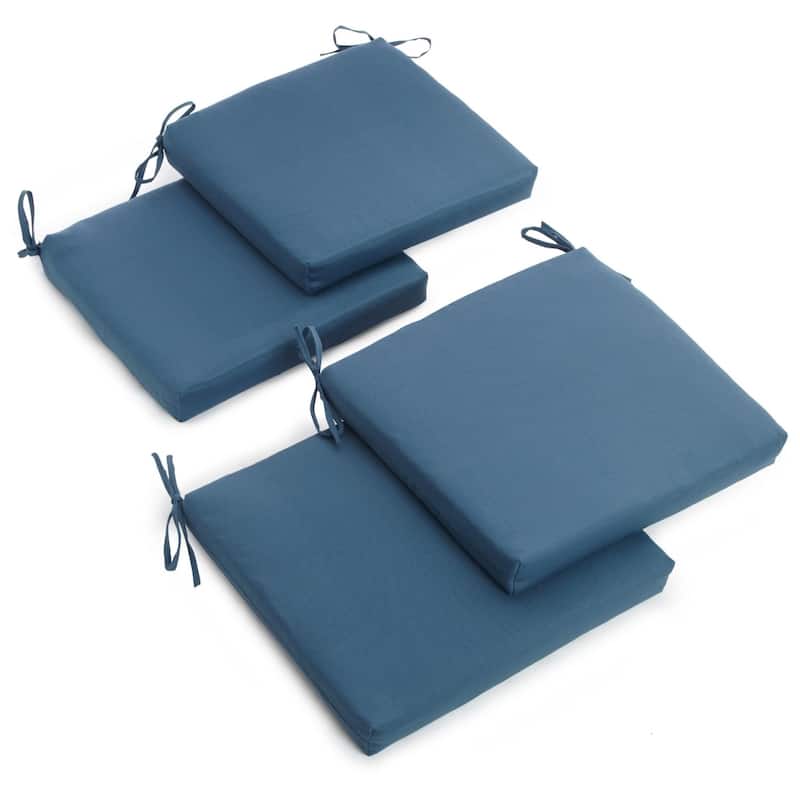 20-inch by 19-inch Twill Indoor Chair Cushion (Set of 1, 2, or 4) - 20 x 19 - Set of 4 - Indigo