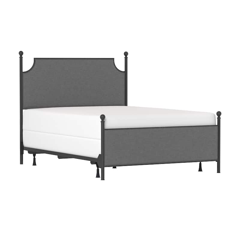 Hillsdale Furniture McArthur Metal and Upholstered Bed - Matte Black and Gray - Queen