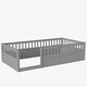 preview thumbnail 7 of 10, Grey Twin Size Pine Floor Bed Frame with Fence
