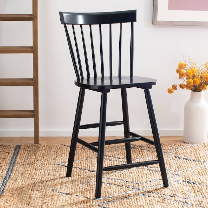 SAFAVIEH Providence 24-inch Spindle Farmhouse Counter Stools (Set of 2). - 20" W x 21" D x 39" H - Black