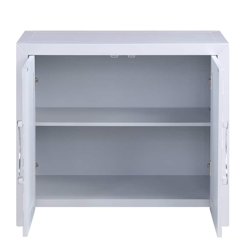 Platinum Finish Console Cabinet - Silver