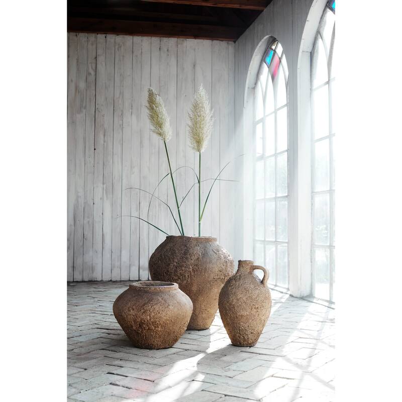 Terracotta Standing Pot Vase - 15.75" - Brown