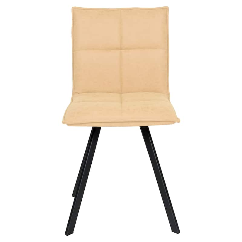 Wesley Modern Leather Dining Chair With Metal Legs Set of 4 by LeisureMod