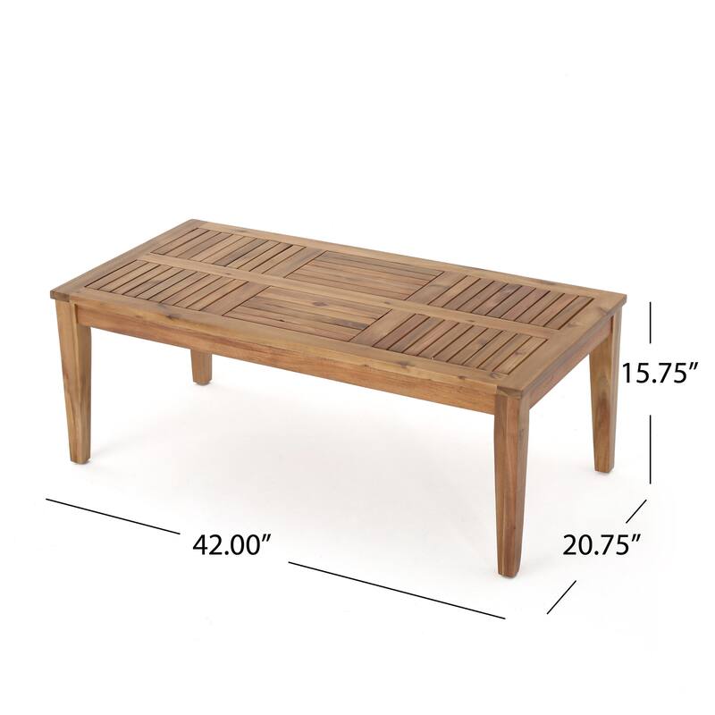 Hampton Acacia Wood Outdoor Coffee Table by Christopher Knight Home