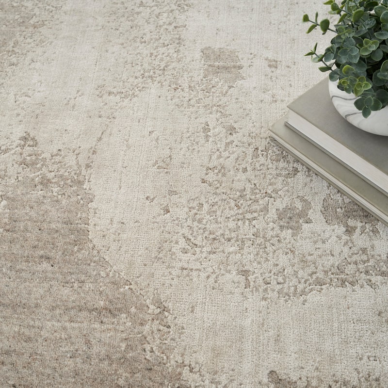 Nourison Harmony Indoor only Silver Abstract Area Rug