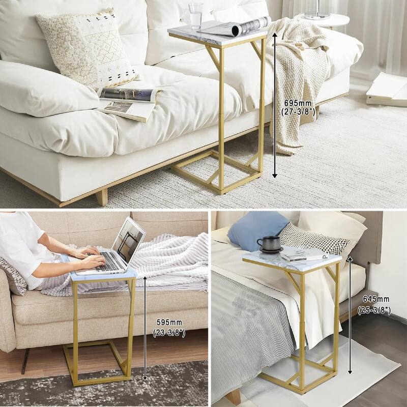C-Shaped End Table - 15.8"D x 11.6"W x 27.4"H