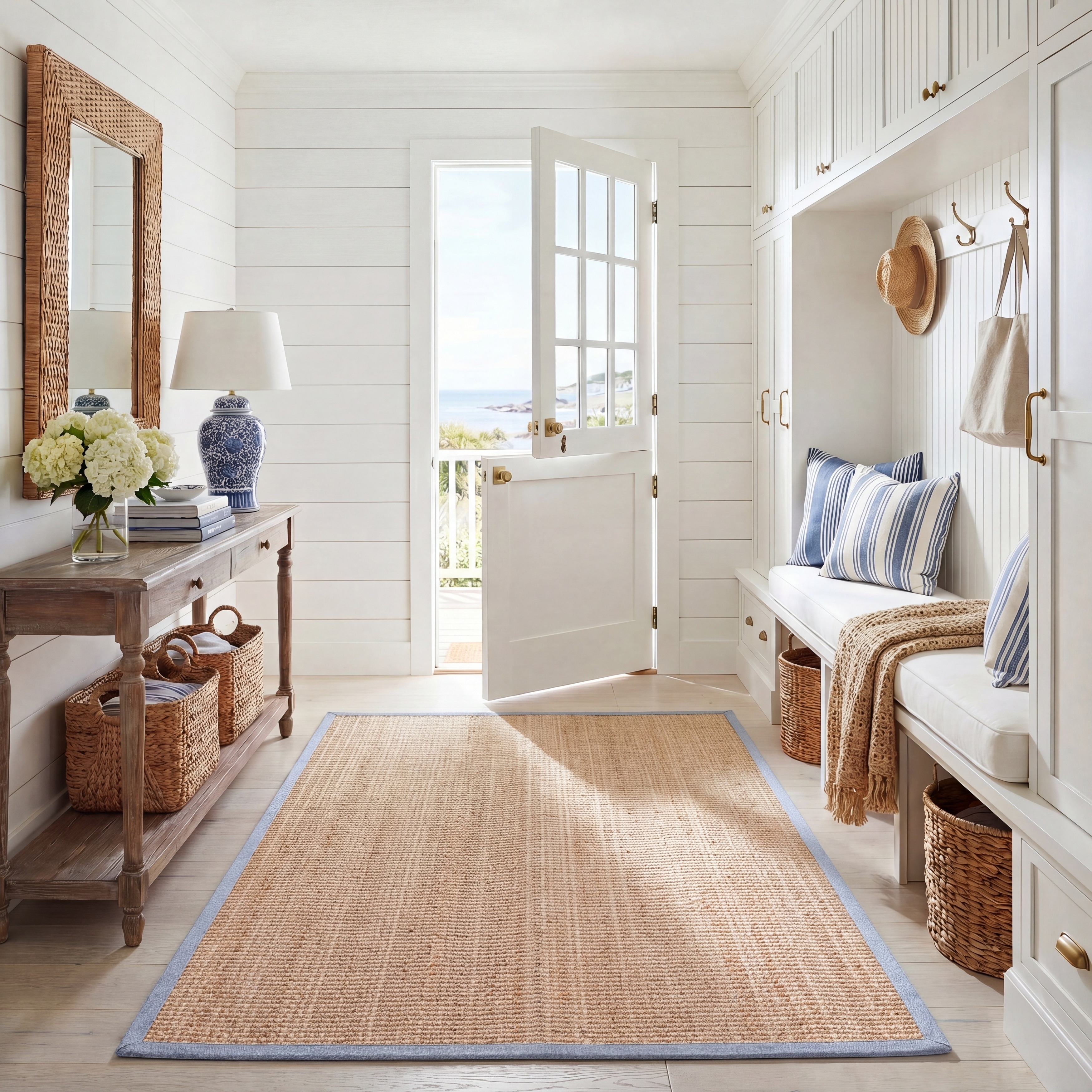 SAFAVIEH Natural Fiber Meenal Farmhouse Jute Rug