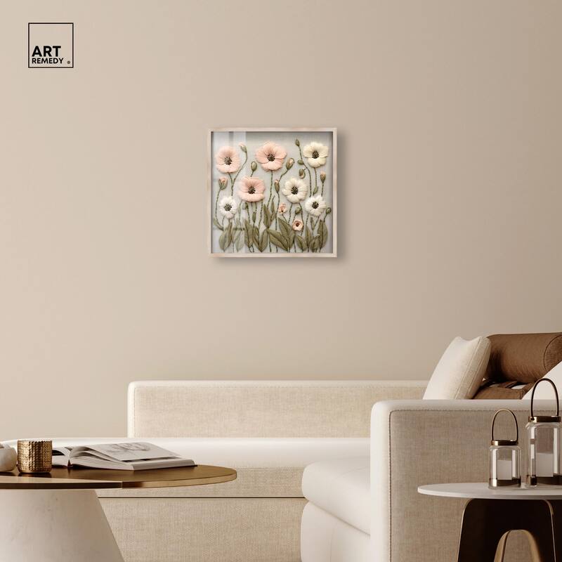 Stitched Serenity I Shadowbox by Art Remedy