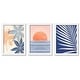preview thumbnail 5 of 4, Modern Hawaiian Sun Modern Tropical Modern Tropical - 3 Piece Framed Gallery Art Set 16 x 20 - White