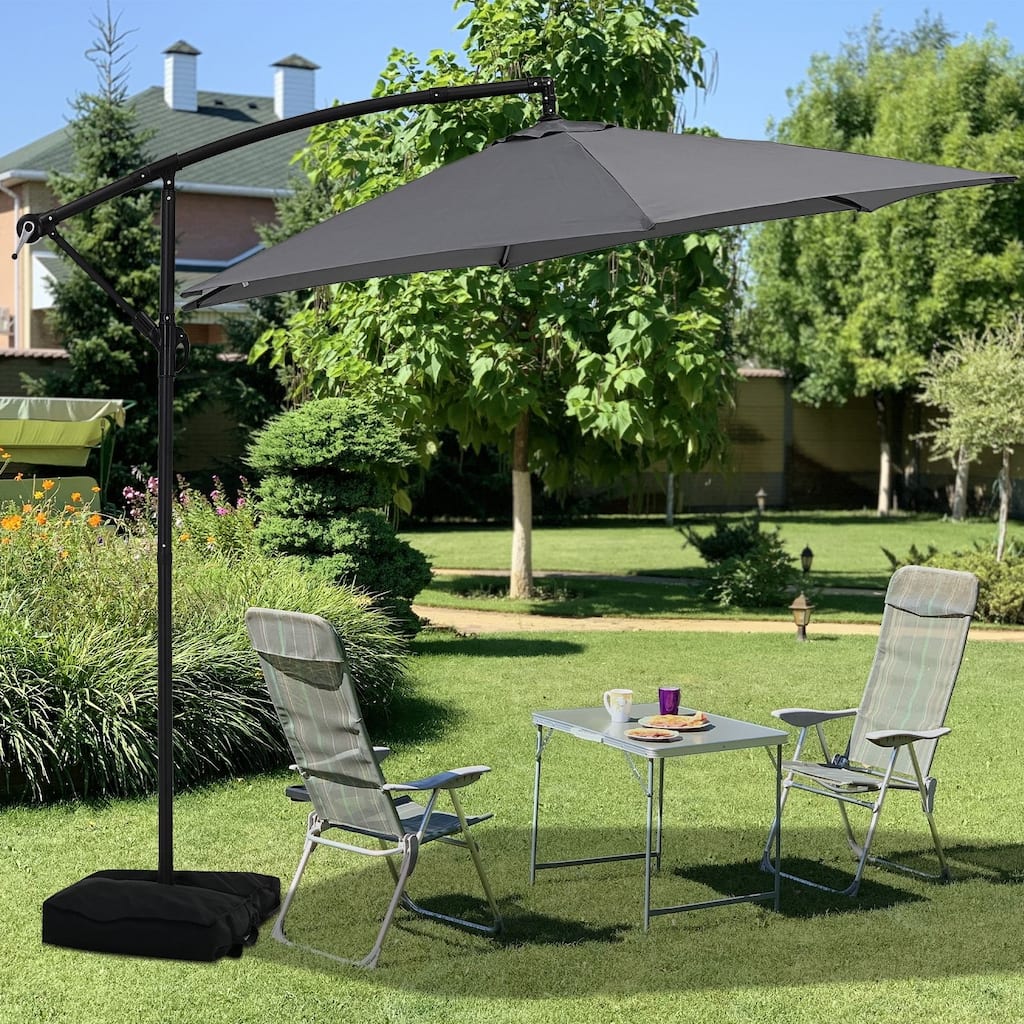 Autlaycil 10FT Offset Hanging Market Patio Umbrella for Backyard, Poolside, Lawn