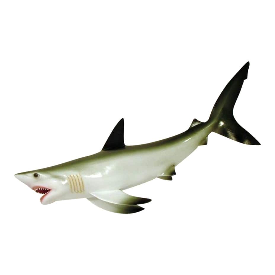 Gray Shark Jaws Mouth Open Wall Plaque Bath Kids Room Decor 18 Inches - Multi