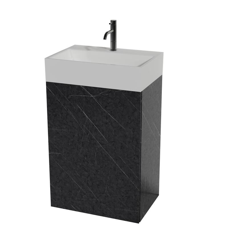 20" Marble Bathroom Vanity with Ceramic Sink