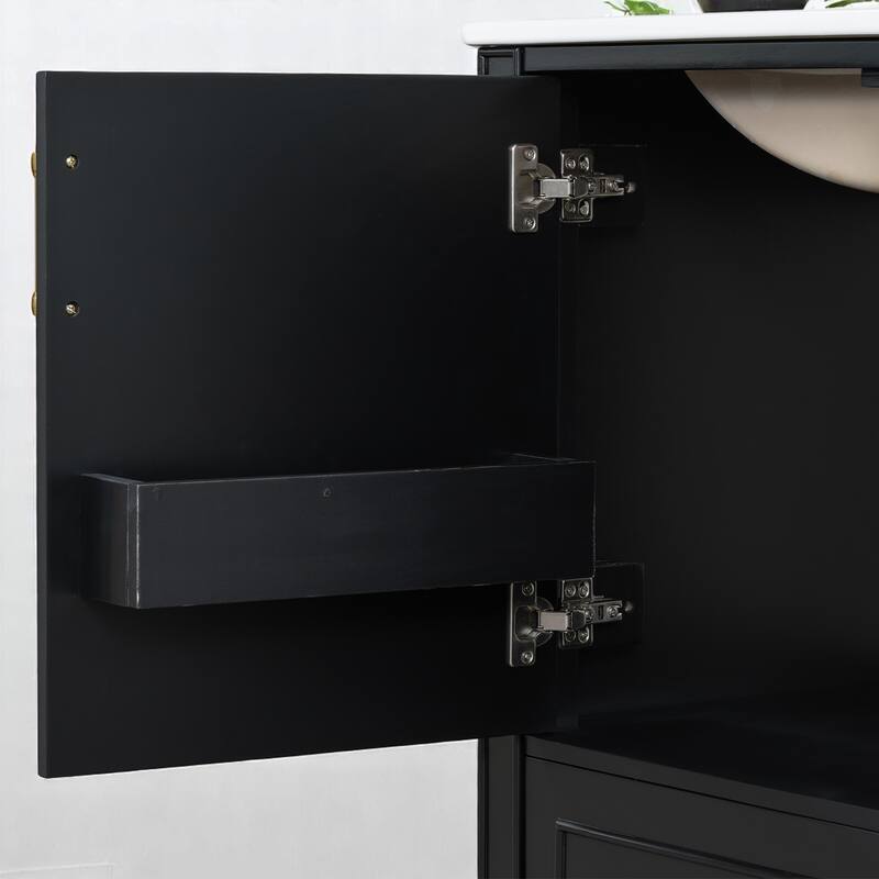 30" Freestanding Bathroom Vanity with Ceramic Sink, Soft Close Door and Drawers, Solid Wood Frame, Modern Storage Cabinet