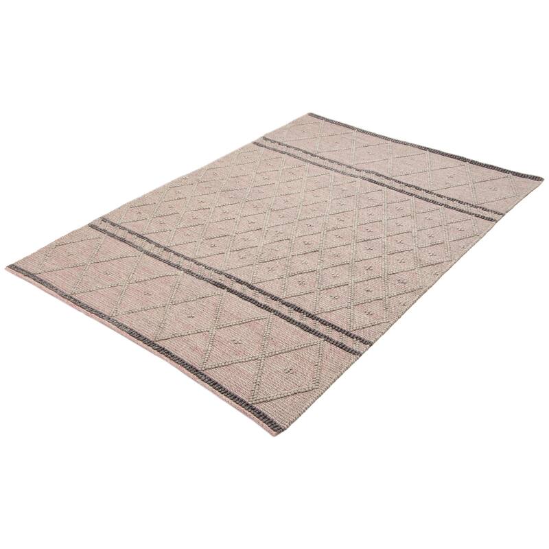 ECARPETGALLERY Braid weave Sienna Grey Wool Rug - 6'1 x 9'1