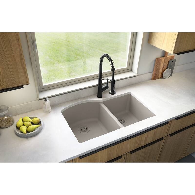 Karran Undermount Quartz Double Bowl Kitchen Sink