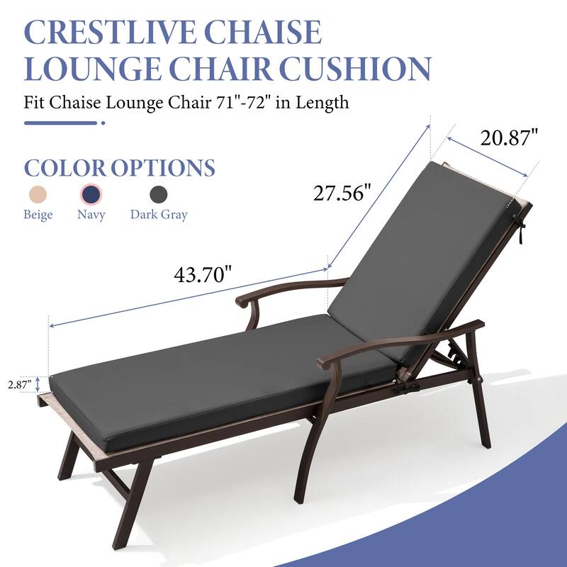 Outdoor Patio Chaise Lounge Chair Cushion