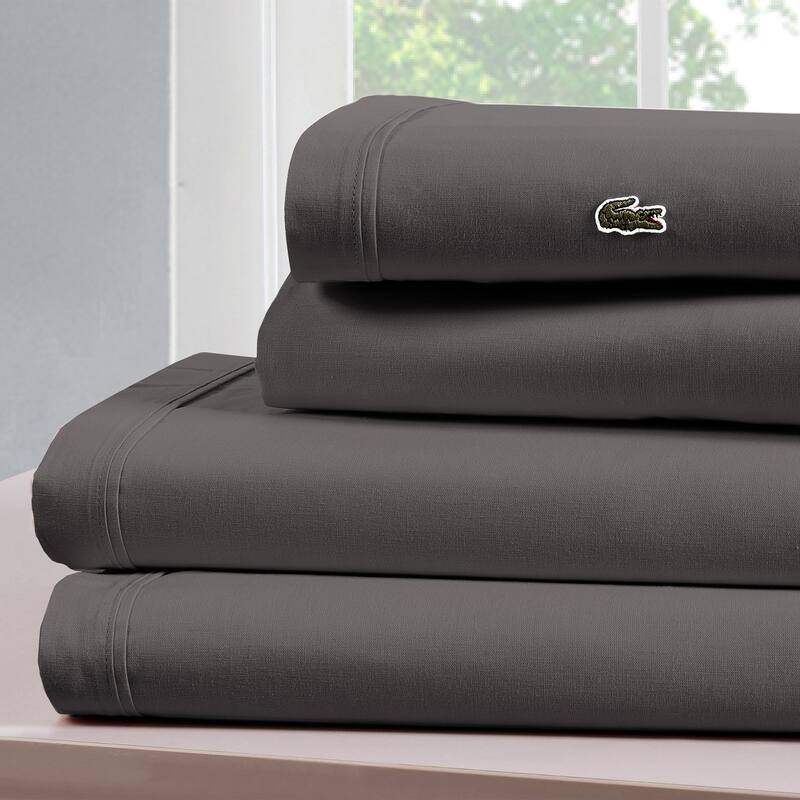 Lacoste Percale Cotton Solid Sheet Set
