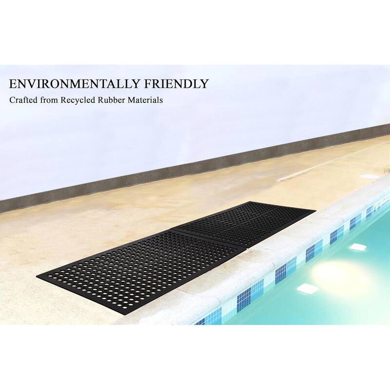 A1HC New All Purpose Versatile Rubber Floor Mat with Drain Holes, Heavy Duty Rubber Mat for Workplace, Restaurant, Kitchen etc
