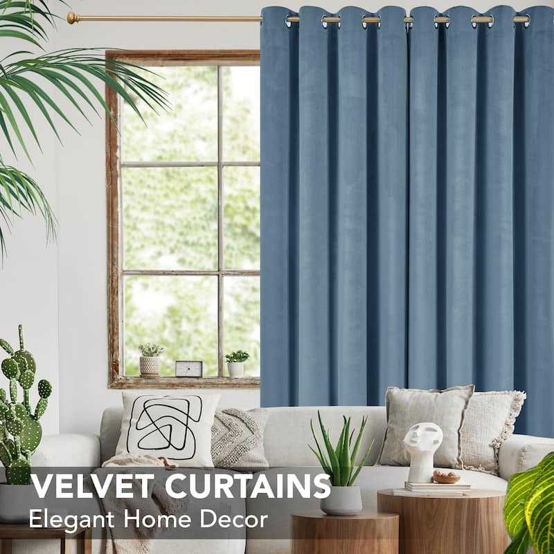 Deconovo Velvet Blackout Curtains, 2 Panels, Thermal Insulated