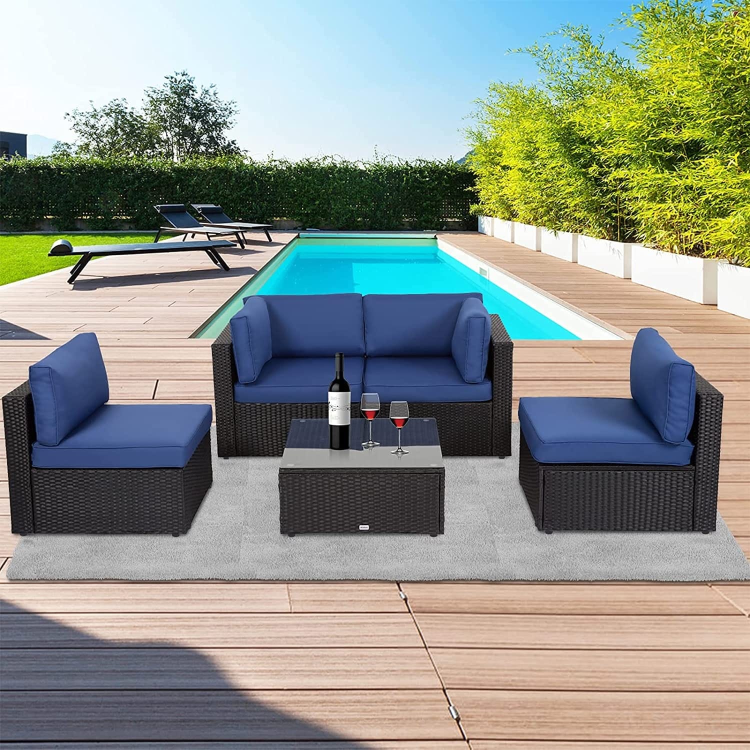 Kinsunny patio hotsell furniture set rattan