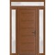 preview thumbnail 14 of 17, Exterior Prehung Metal-Plastic Door Frosted Glass Manux 8111 Walnut Side & Top Sidelite 52x94 Lefthand Inswing White - W12+36+12xH80