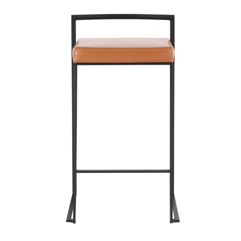 Porch & Den Forrest Contemporary Black Stackable Fully Welded Counter Stool (Set of 2)