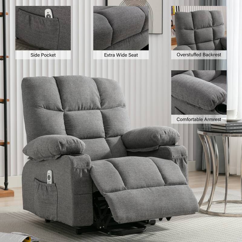 Power Lift Recliner Chair wHeat,Massage,Infinite Position and USB
