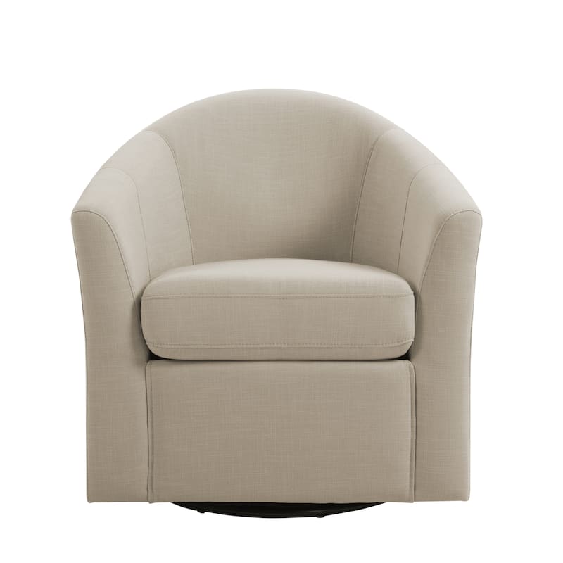 Linen Armchair Swivel Barrel Accent Chairs for Living Room