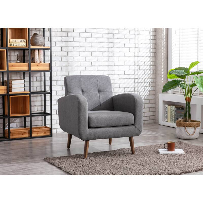 Porthos Home Suri Accent Chair, Fabric or PU Upholstery, Rubberwood Legs