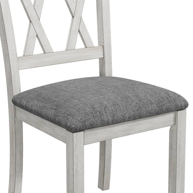 Javlergo Dining Table Set with Bench, Solid Wood Rectangular Extendable Dining Table and Chairs Set for 6-8