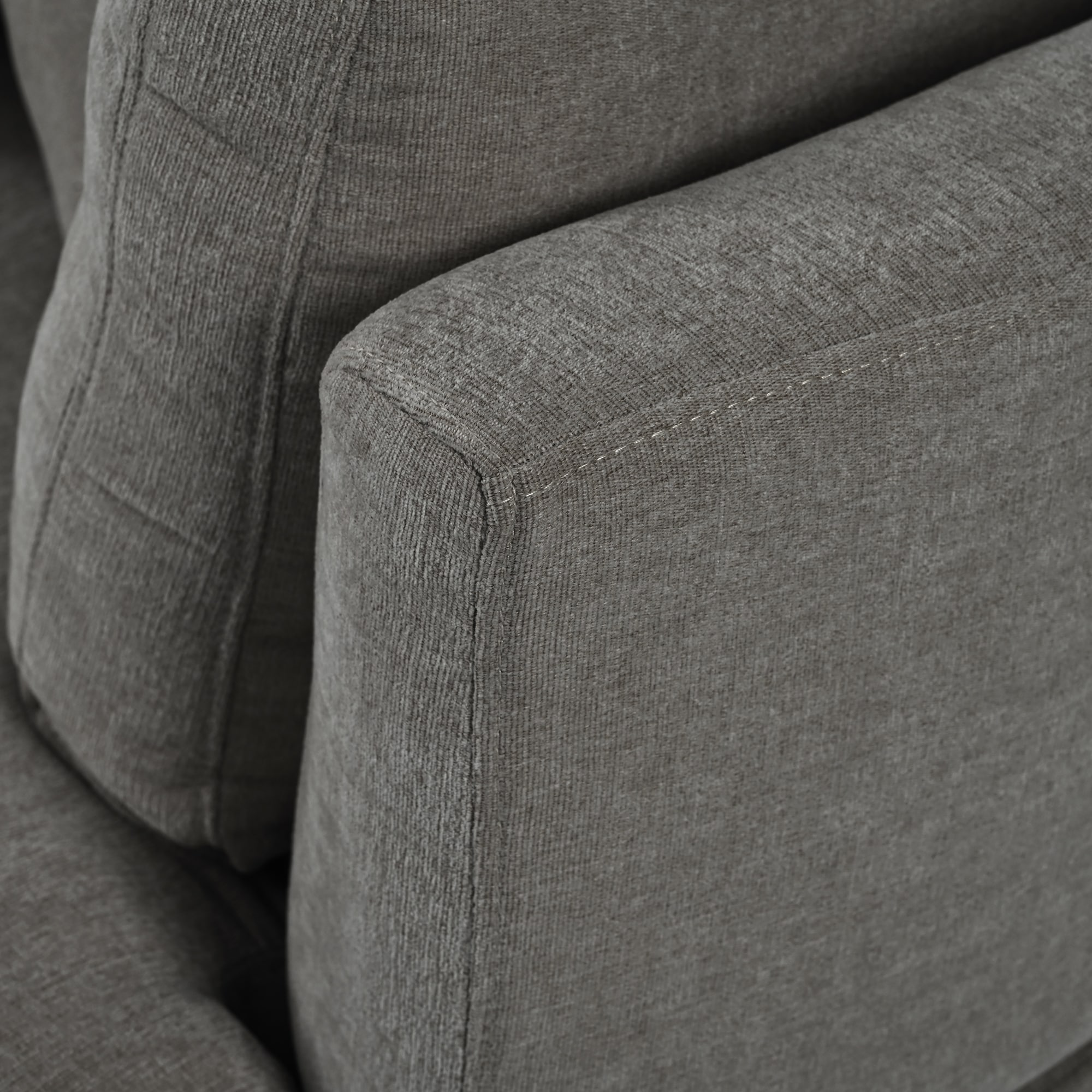 Elegant Three-Piece Indoor Sofa Set with Curved Seat and Three Pillows, Premium Chenille Fabric, for Living Room and Study, Grey